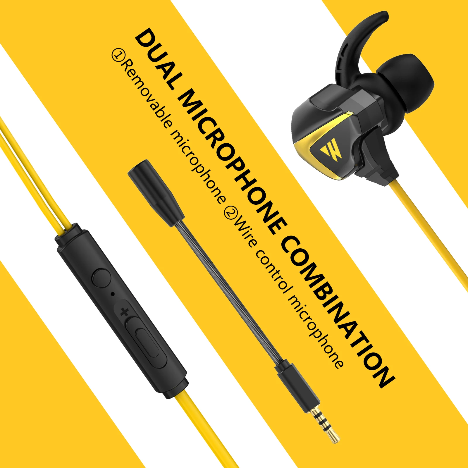 Creative Promotion 2022 Gaming Headset Wired Mobile Earhook Handsfree Headphones Earbuds With Detachable Mic Gaming Earphone