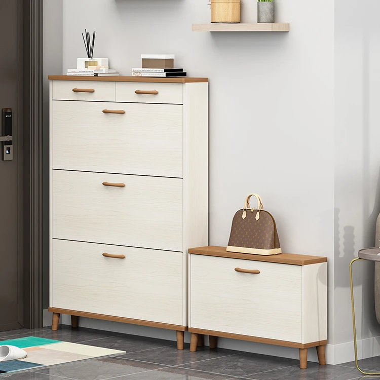 Modern Fashion Wooden 2 drawers Shoe Cabinet with 3 doors Luxury Storage Shoe cabinet for 24 Pair Shoe Cabinet