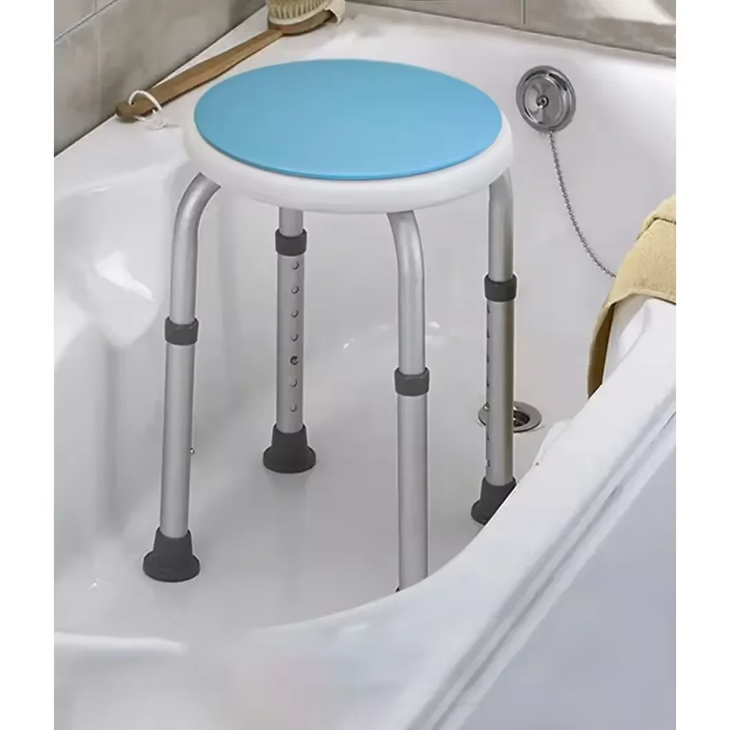 Rolling Shower Chair Home Furniture Aluminum Adjustable Bath Chair Stool Shower Bench Shower Seat for Bariatric Elderly Disabled