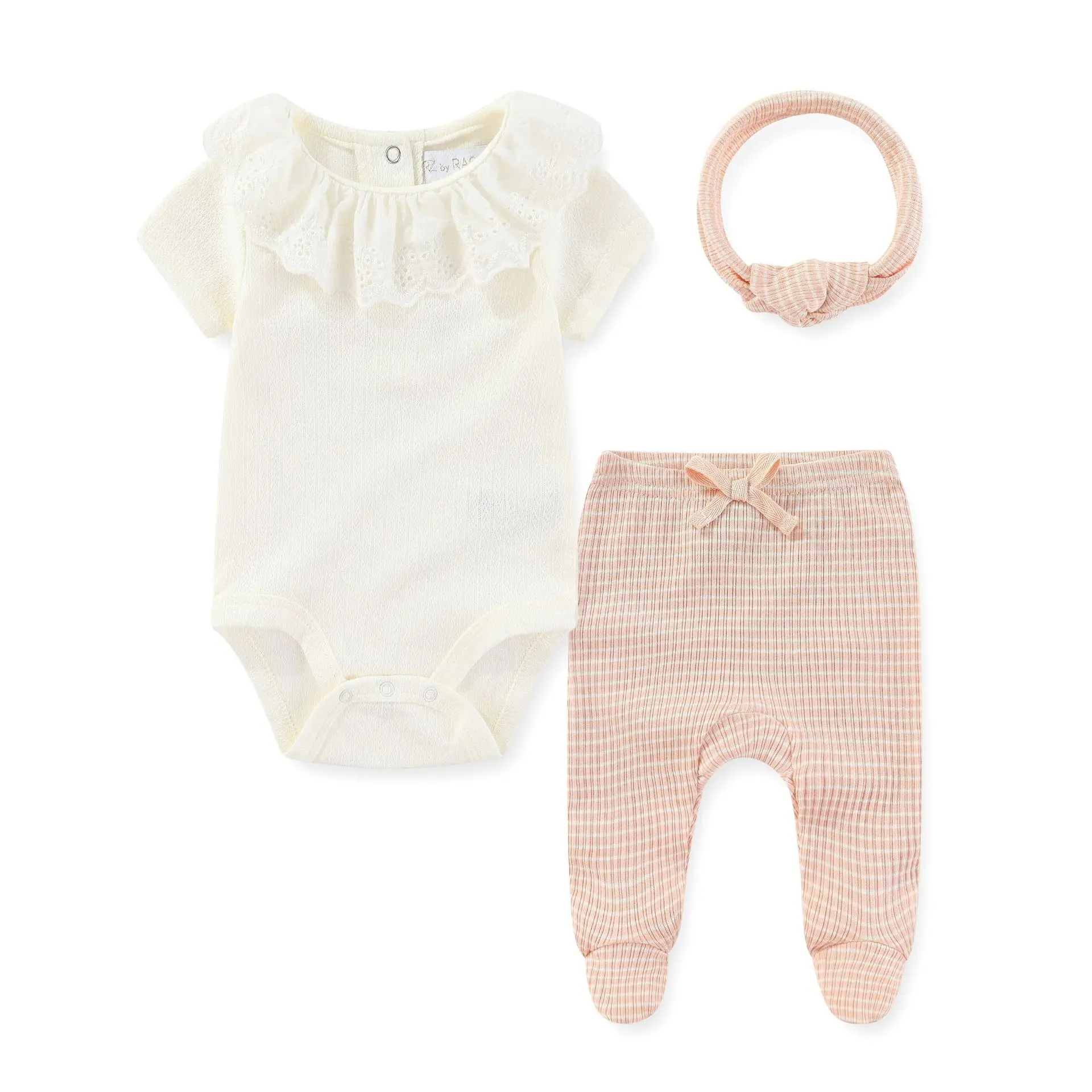 Custom cotton formal pink strawberry 1 month new years boutique set overalls stitch smocked striped baby pajamas ribbed