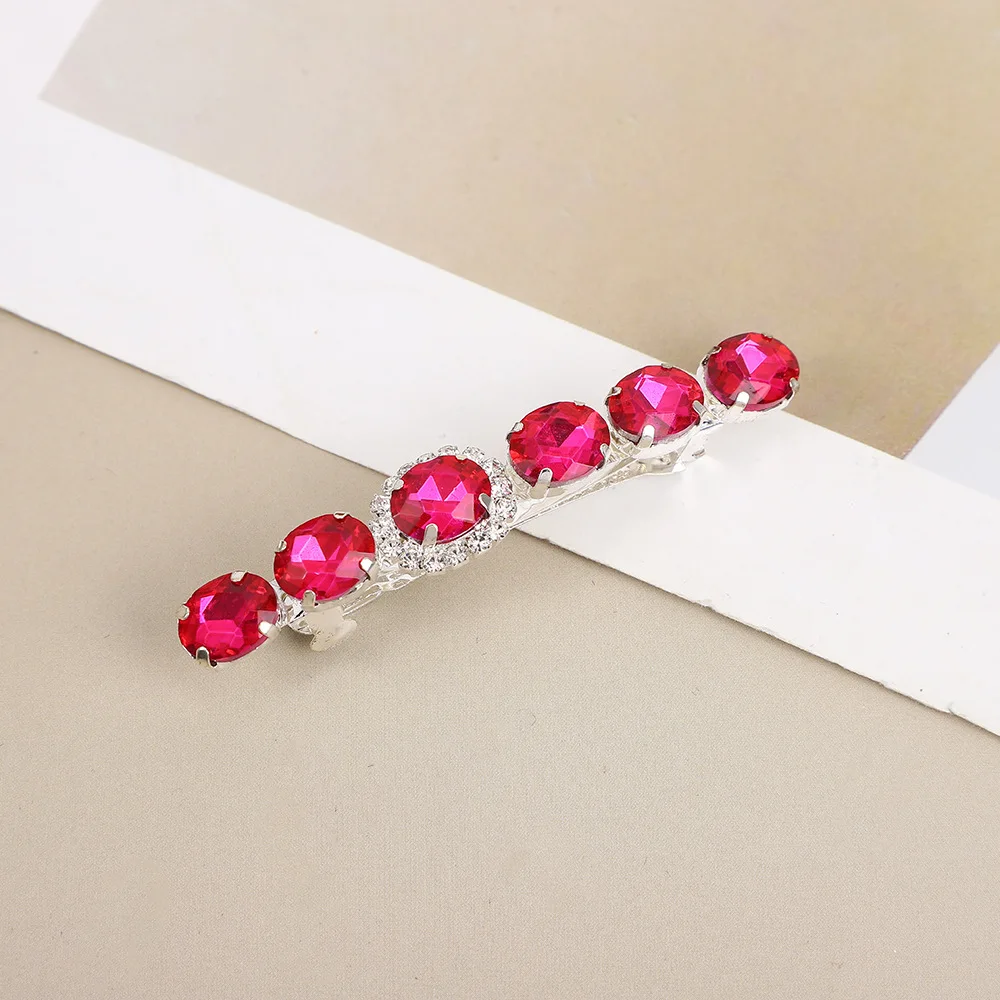 Retro Baroque Crystal clips hair accessories Gem Hairpins Rhinestone Velvet hair Barrettes Luxury Women Crystal Hairpin