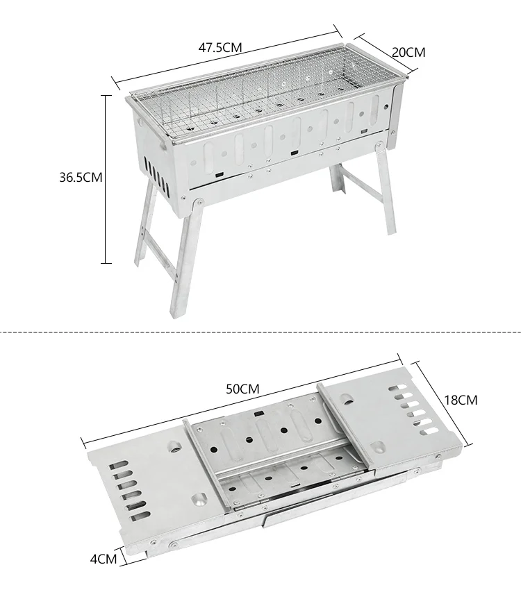 3 in 1Portable Charcoal Barbecue Grill Smoker Bbq Grills BBQ Charcoal Stove
