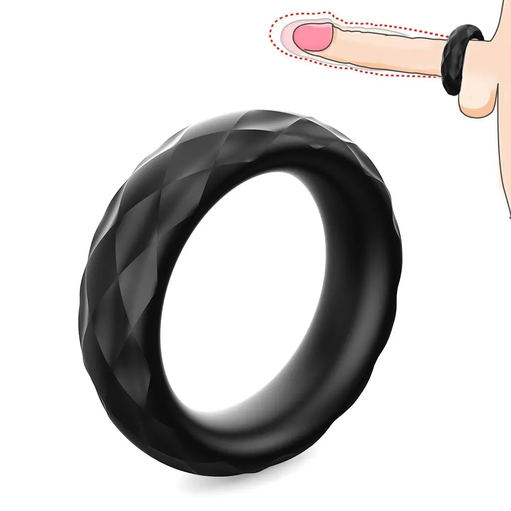 Factory Whosale Cheap Penis Rings O Cock Ring Waterproof flexable durable Silicone Adult Sex Product Men black