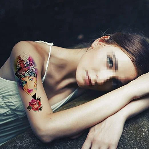 Halloween Poker CMYK Half  Arm Temporary Party Decoration Body Art Tattoo Sticker