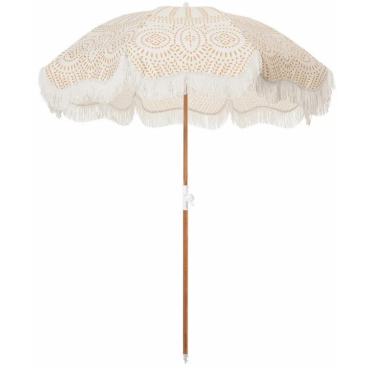 Garden Fringe straw beach umbrella sunshade Parasol