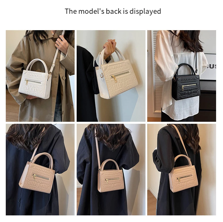 2024 New Ladies Crocodile Messenger Bag Fashionable Solid Color Shoulder Armpit Handbag Large Capacity Casual No Deformation