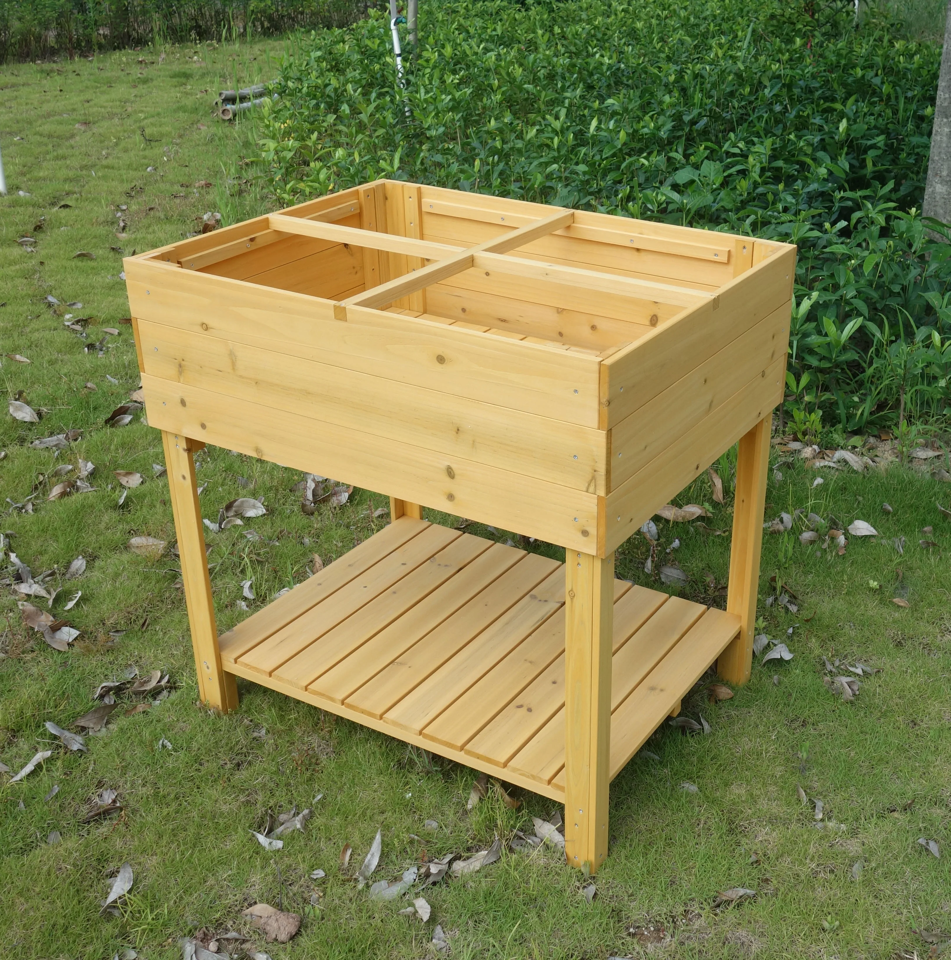 Garden stand Wooden flower shelf vegetable plant table potting bench Raised Garden Bed Planters Boxes Kit Grow