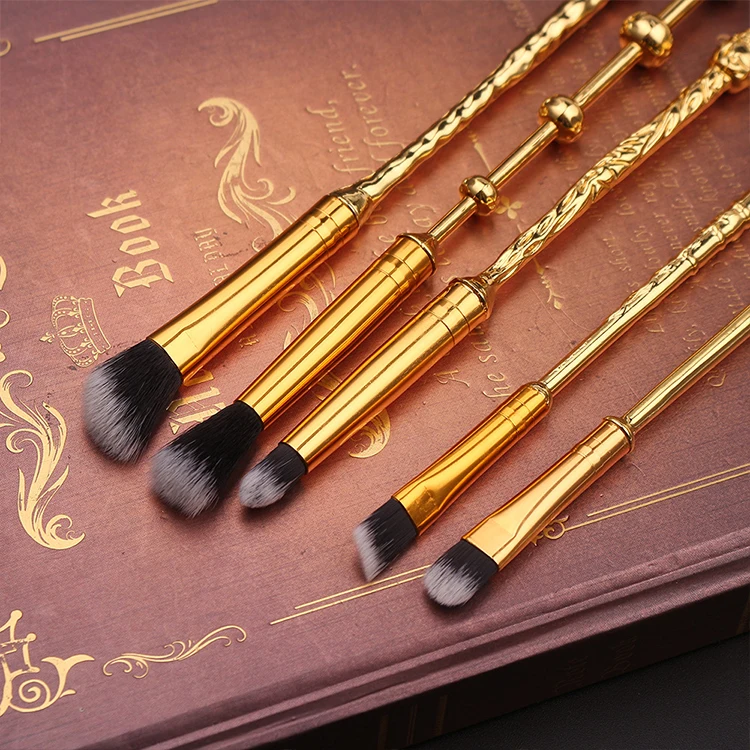 Wholesale Japanese Cartoon Magical World Harry Metal Cosmetic Beauty Tool 5pcs Eye Shadow Makeup Brush Set