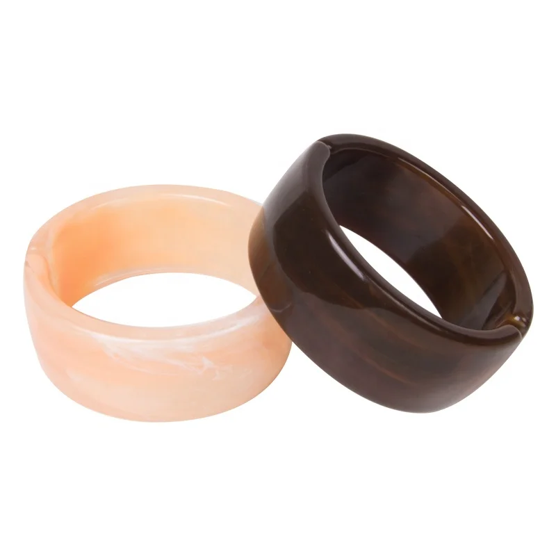 Hot Selling Customized Wide Resin Bangle Multi Color Bangle Colourful Cuff Resin Bracelet