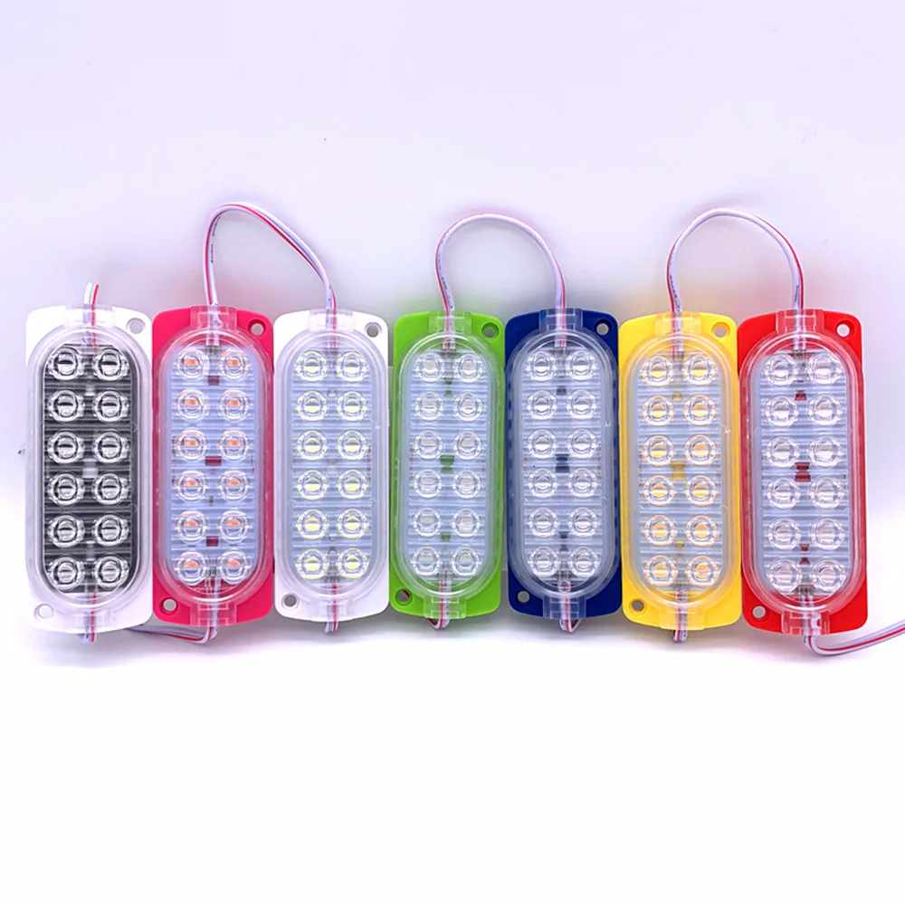 DC12V DC24V 2watt Waterproof Double Row Spot Flood Lens Led Car Truck Lorry Motorbike Motorcycle Autocycle Light Accessories