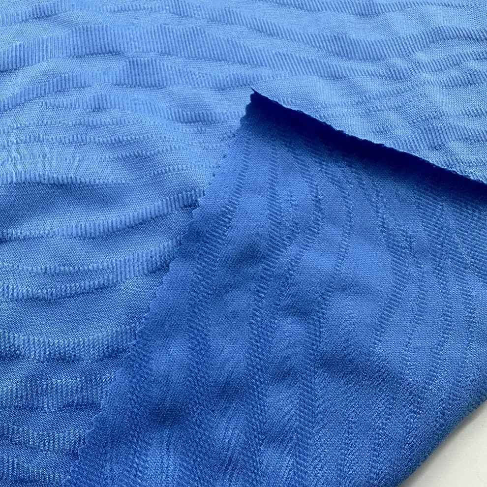 XA3364-TR recycled textured wave pattern jacquard swimwear bikini fabric ECO friendly swim fabric supplier