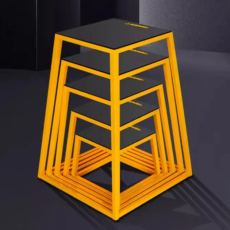 gym equipment speed training plyometric platform jump exercise adjustable steel plyo box set level 5 jumping bench