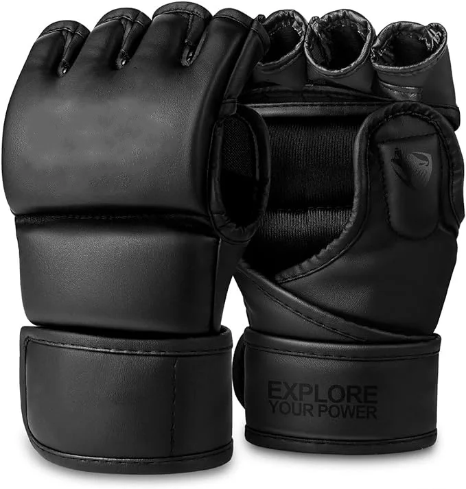 Wellshow Gloves for Men Women Martial Arts Bag Kick boxing Gloves with Open Palms Boxing Gloves for Punching Bag Sparring