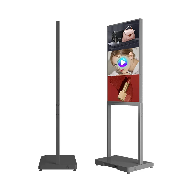 double screen 49inch high brightness 2500nit window display advertising screen with floor stand