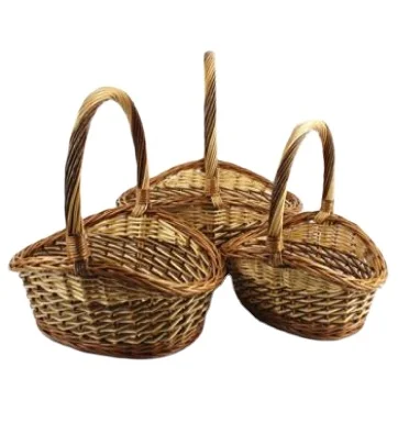 
oval willow fruit basket with handle wicker baskets for gifts 