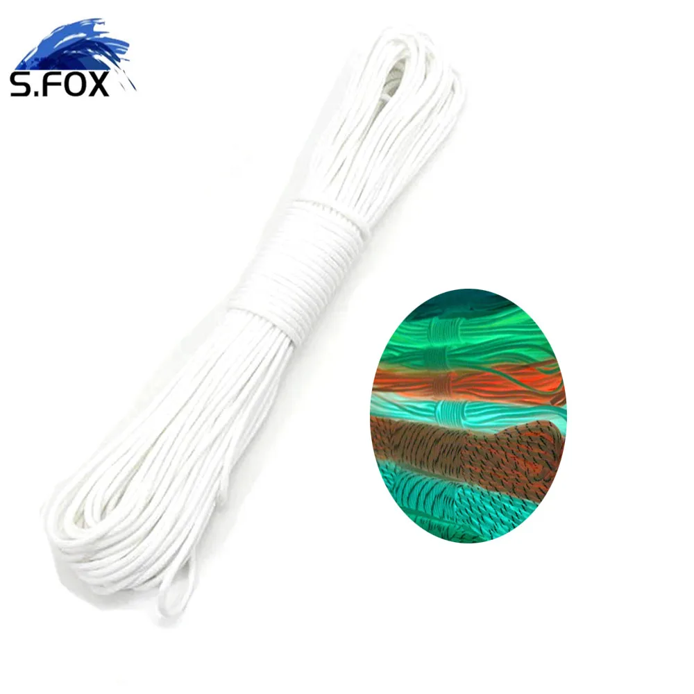 Camping Hiking Survival Paracord Glow in Dark Reflective Parachute 550  Luminous Rope