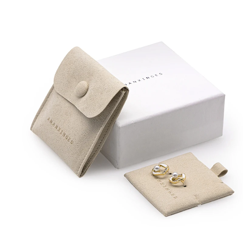 PandaSew Luxury Jewelry Pouches with Custom Logo Suede Velvet Small Drawstring Bag