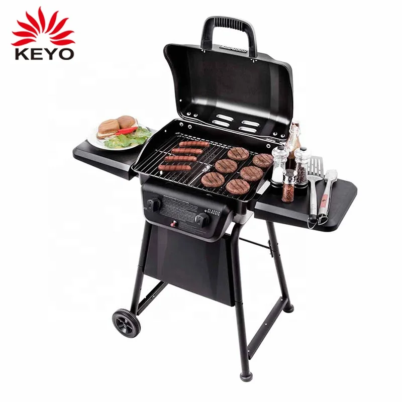 20000 Btu A Gas De 2 Quemadores De Patio De Jardin Al Aire Libre Clasico Trolley Gas 2 Burner Bbq Grill