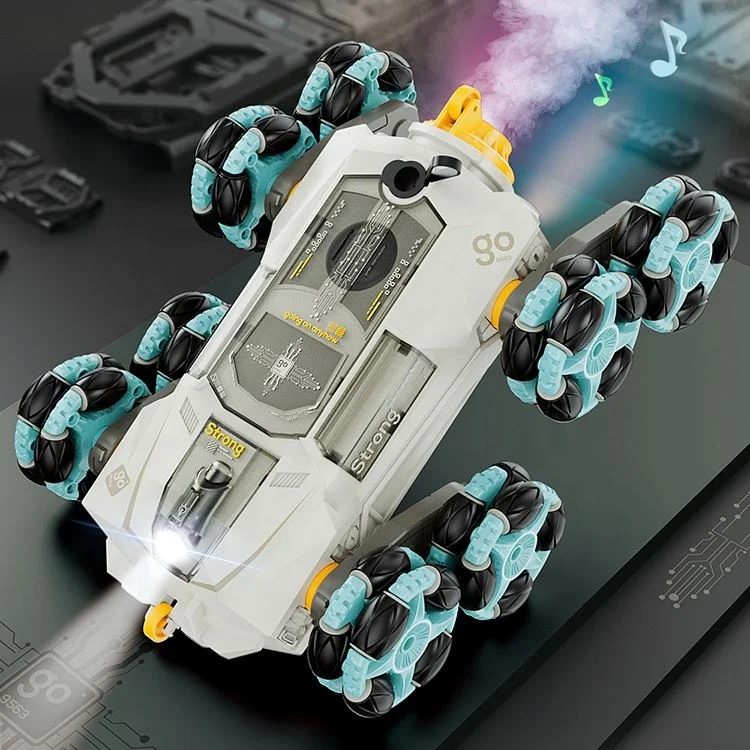Handa Newest 2.4G Auto Demo Spray 360 Rotation Toy Car Eight Wheels Monster Transformation Rc Stunt Car With Music Light