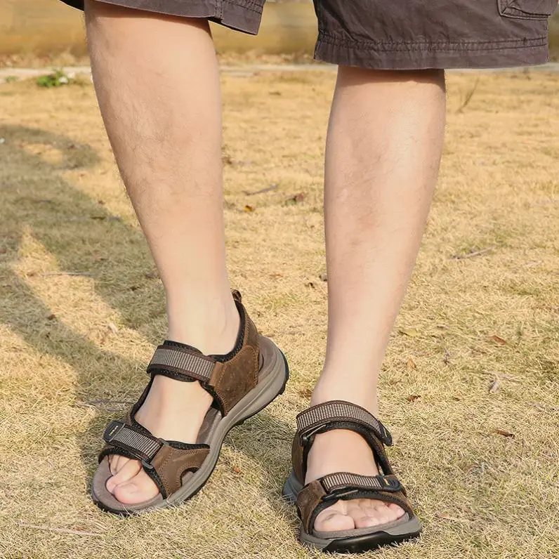 39-46 Genuine Leather Popular  Casual Style China Cheap Sandals Slider In Sandal