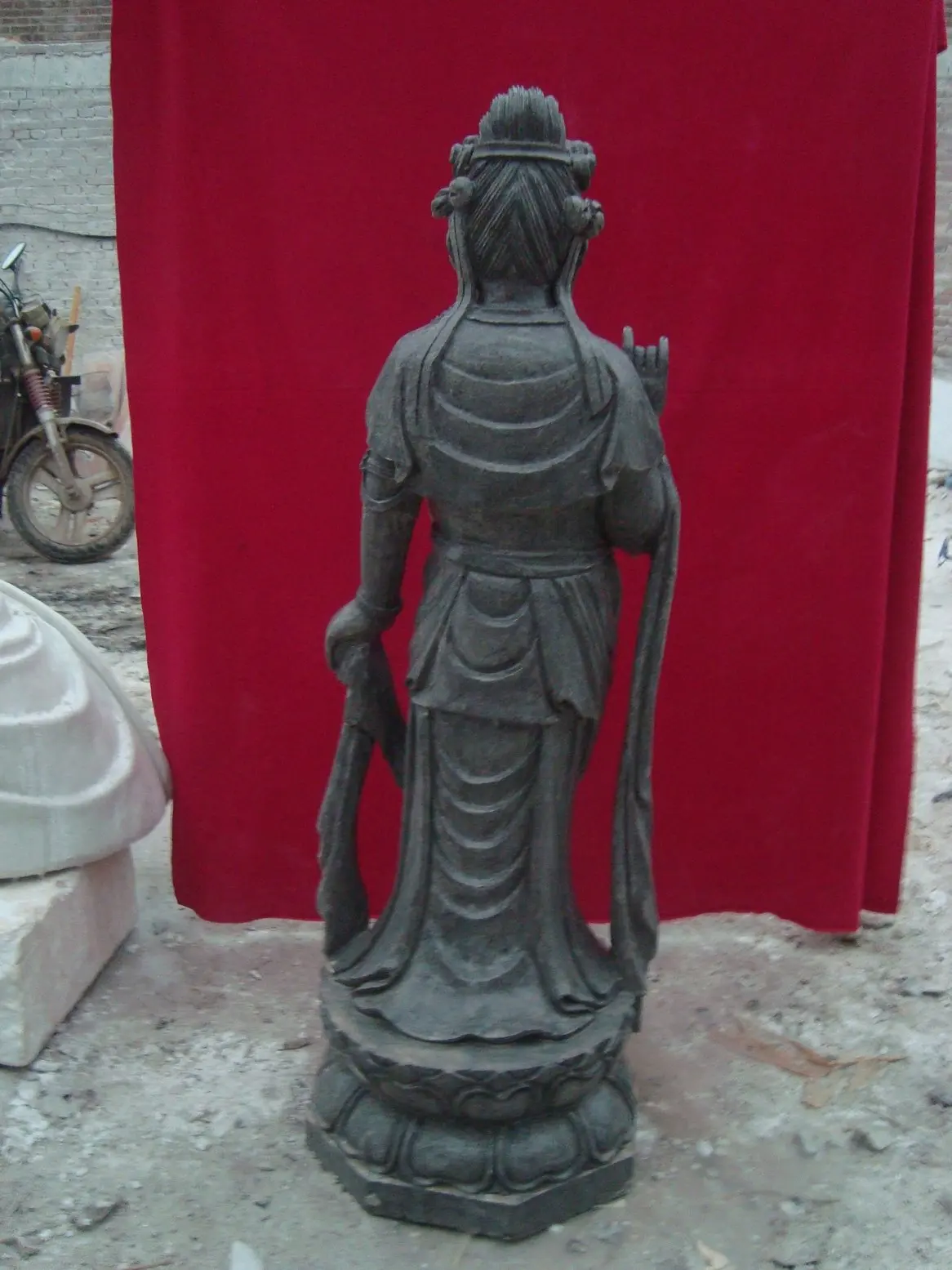 Customized Size Jade Stone Large Antique Guanyin Chinese Buddhism theme indoor decorative Natural Marble Guanyin buddha Statue