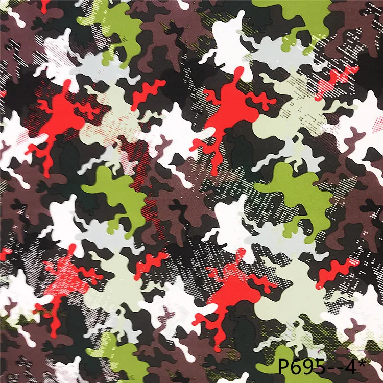 P695 matte camouflage PU artificial leather textiles leather products cuero custom leather for luggage , handbag , shoe