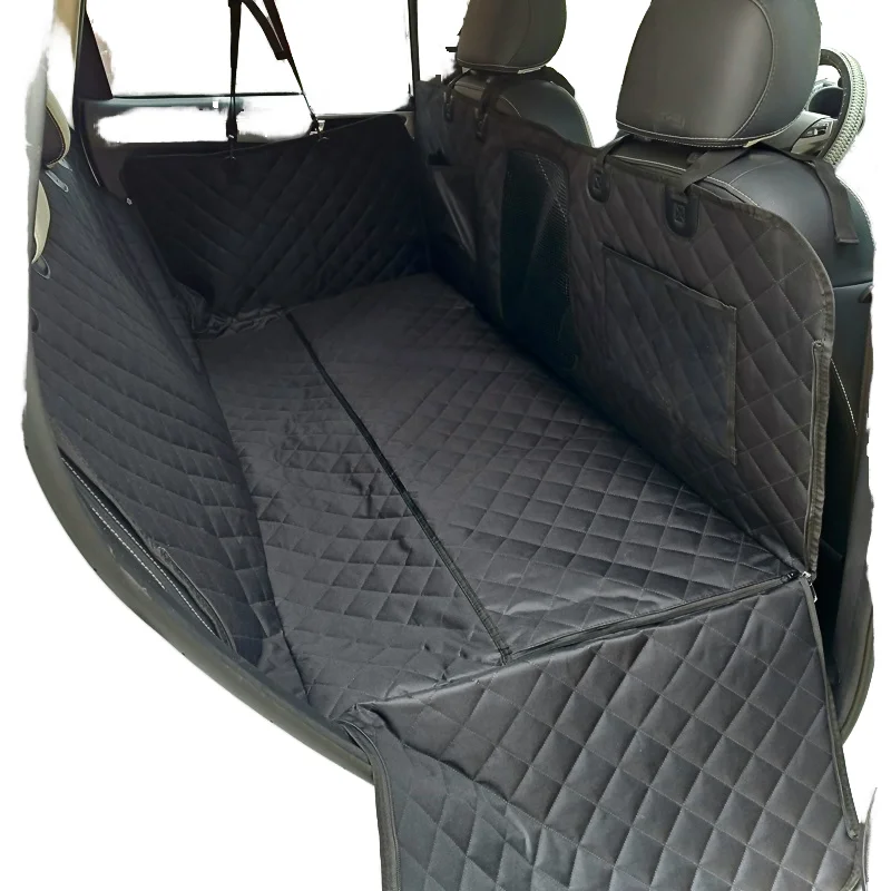 Extended Dog Car Seat Cover for Back Seat Extra Larger with Safety Belt Hard Bottom Car Back Seat Extender Dogs fit for all Cars