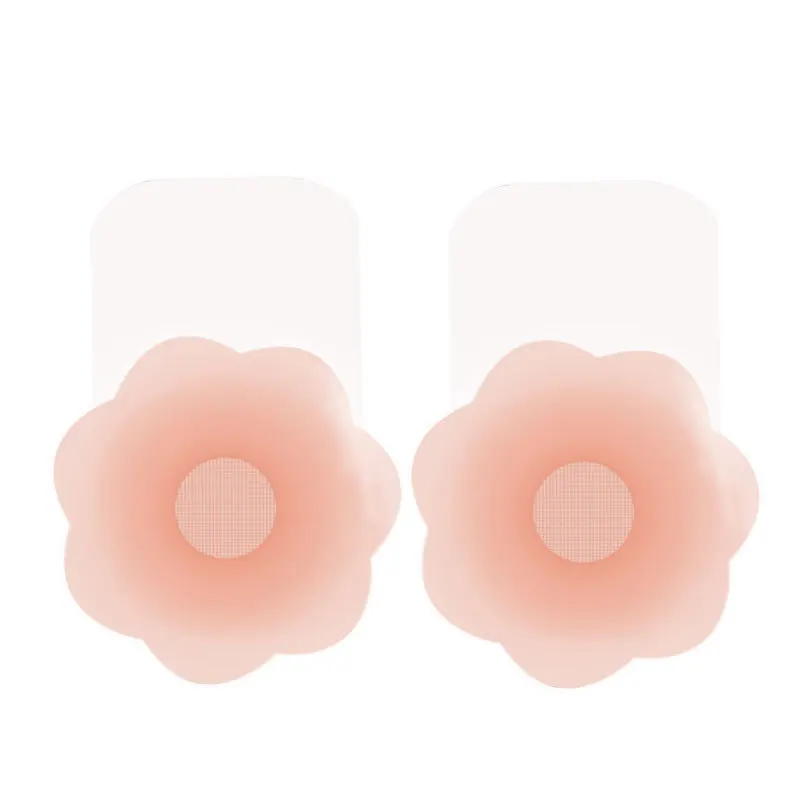 Silicone adhesive strapless bra can be reused to seamlessly lift breast nipple cover