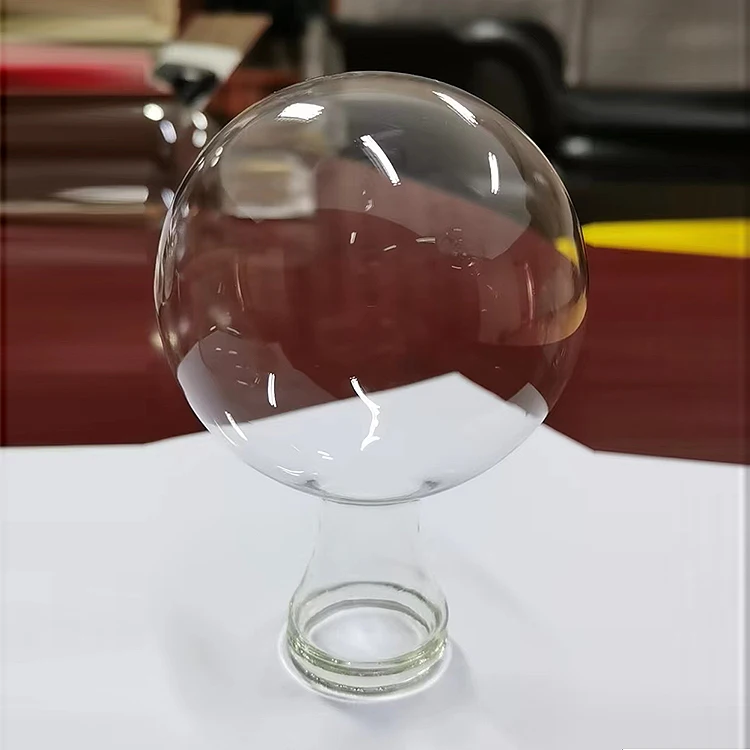 8cm 80mm clear transparent glass christmas ball with long neck