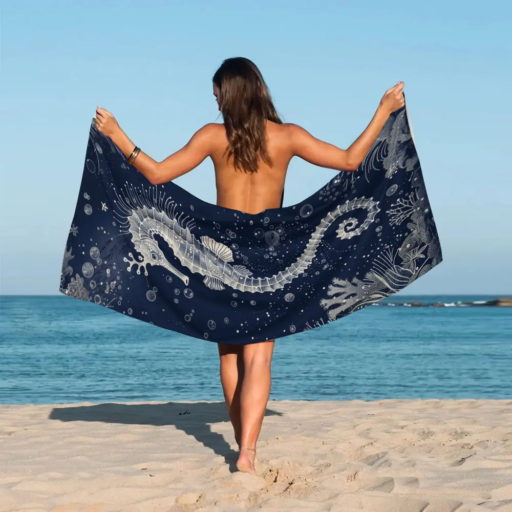 OEM Print Microfiber Suede Personalised Quick Dry Sand less Recycled Plastic Summer Beach Towel with Logo Custom Print