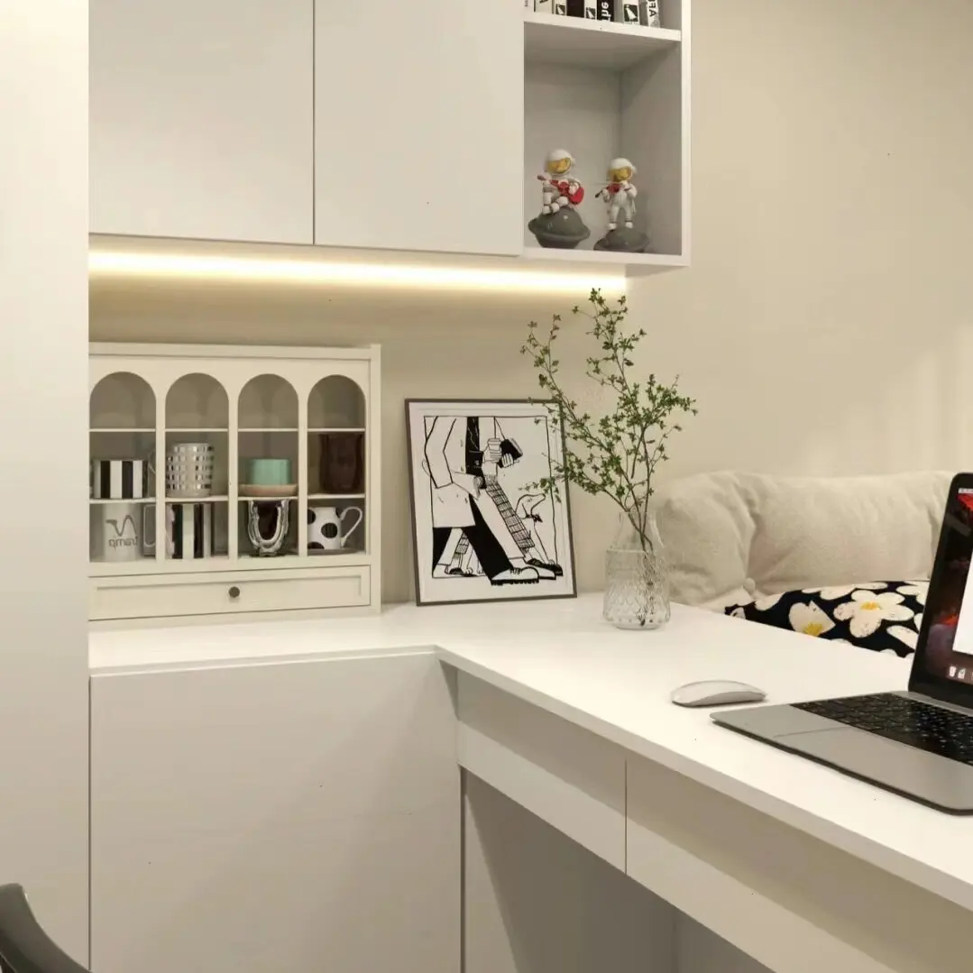 Minimalist Style Integrated Cabinet Bedroom Wardrobe Desk Tatami Bed Cabinet Set for Gym or School Modern Design