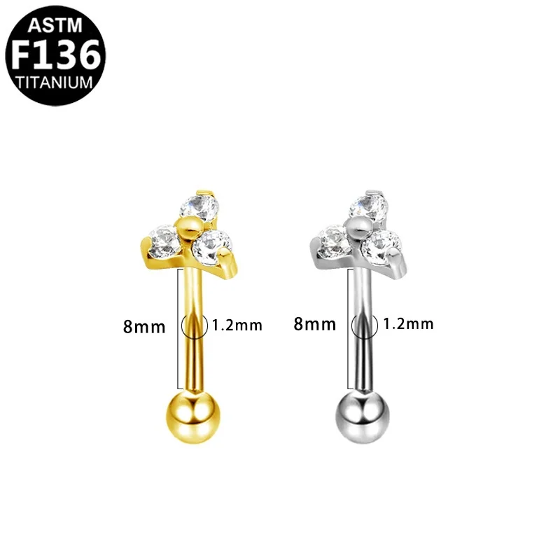 Gaby High-End F136 Titanium Alloy Puncture Eyebrow Nail Simple Basic Fashion Piercing Jewelry