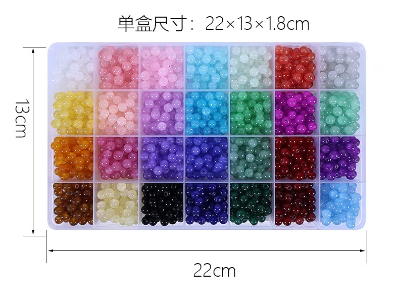 1400 Pieces 6mm Round Glass Beads for Jewelry Making 28 Colors Crystal Beads for Bracelets Jewelry Making and DIY Crafts