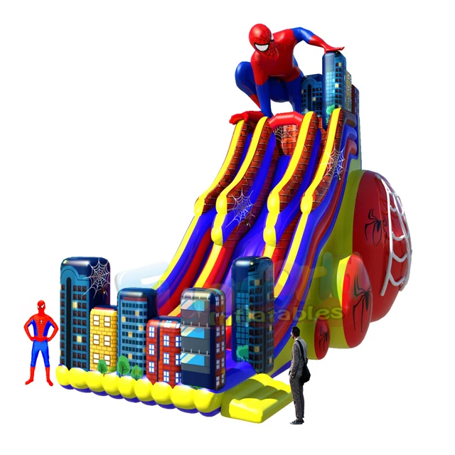 New design inflatable games spiderman air bounce house inflatable slides for kids