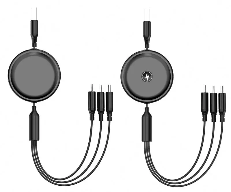 Wholesale Power Charging TPE+ACC 5V/2.4A Retractable Cable Charger for Mobile Phone