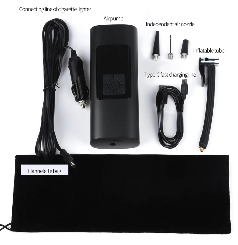 Football Car Bike Pump Digital Rechargeable Multi Function Mini Portable Air Compressor For Car Tires