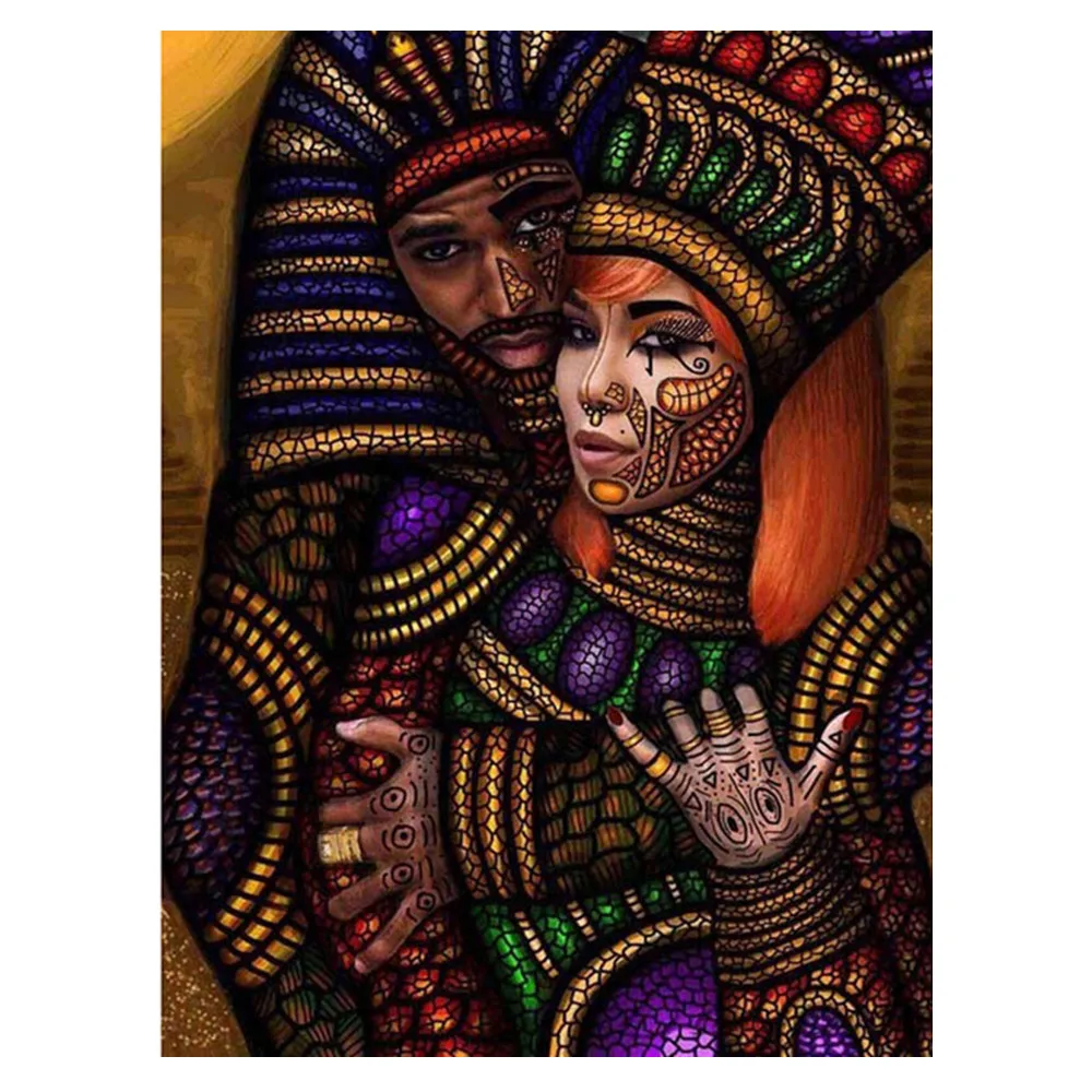 2021Customized Wholesale 5D Diamond Painting African Couple Mosaic Picture Kit Canvas DIY Painting Home Decoration Wall painting