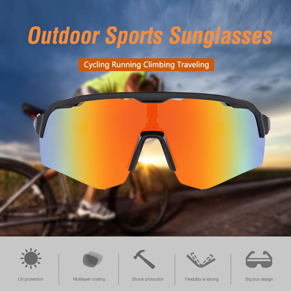 Sports Sunglasses Custom Cycling Sunglasses Outdoor Glasses Sports Glasses Fashion Windproof UV Protection Sunglasses