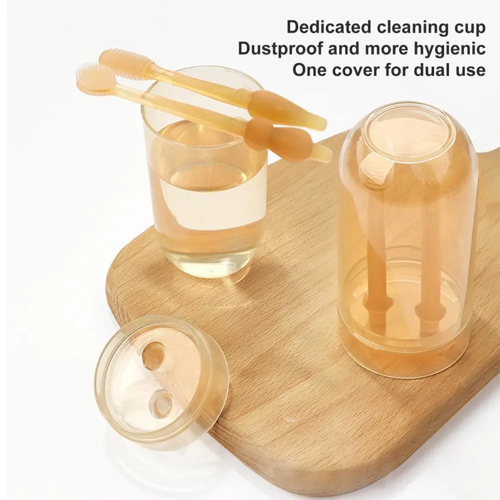 Silicone toothbrush 1 set of newborn tooth care baby brush 360 degree cleaning tooth care baby brush tongue set