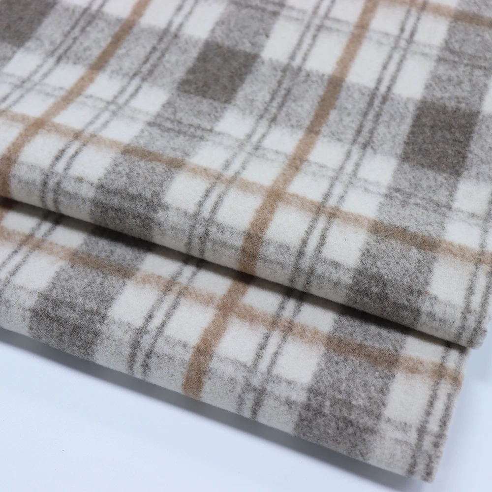 Best Quality New Fashion Design Thick GRS Polyester tweed Fleece Fabric For overcoat