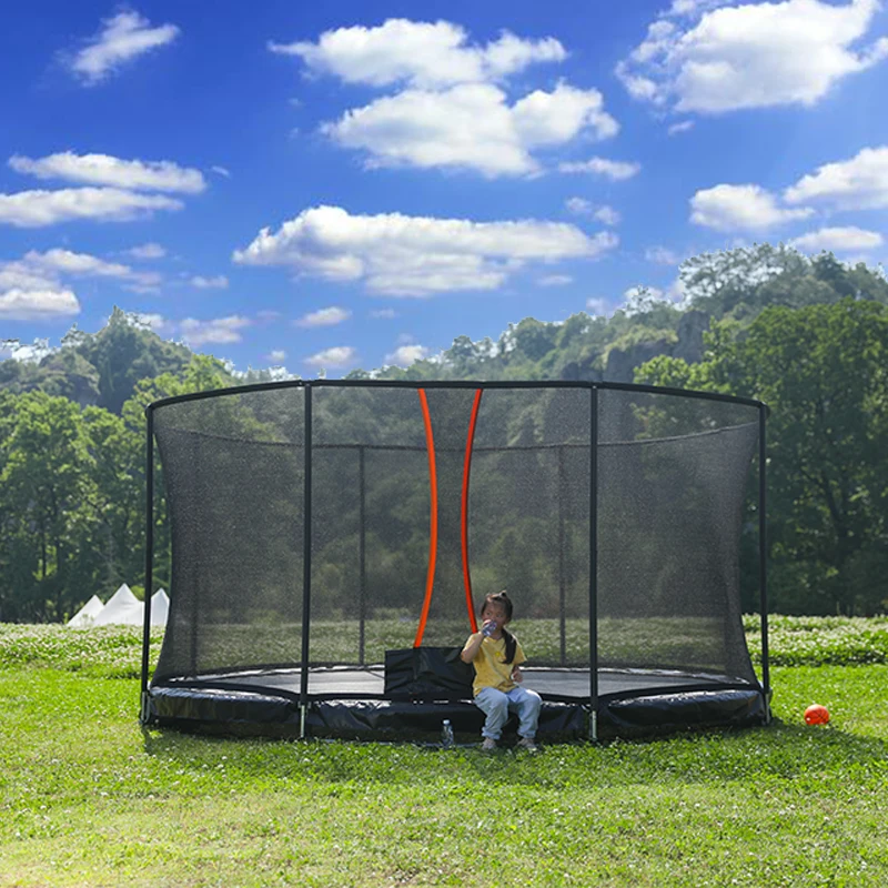 Zoshine 14FT Foldable Outdoor Trampoline with TUV Certified Safety Net for Kids and Adults for Inground Jumping