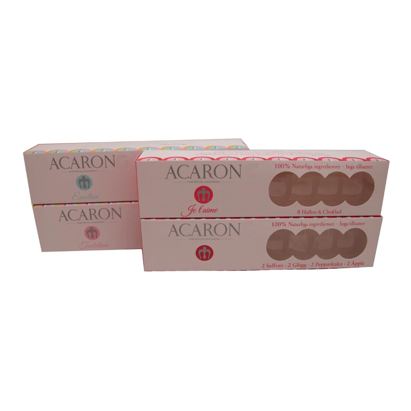 custom unique design mini cake macaron box paper packaging for wedding gift candy box small cake