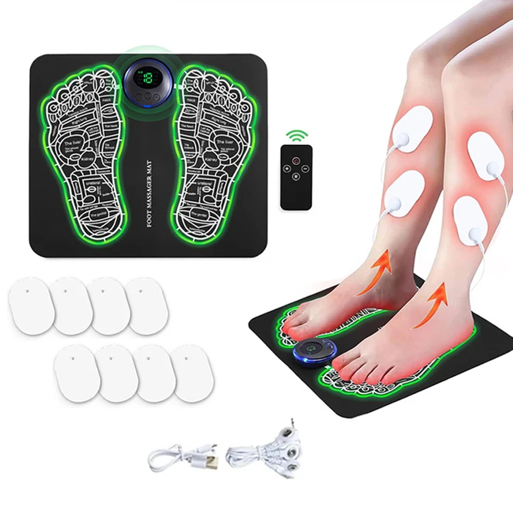 Electric Ems Foot Massager Accessories Pulse Pad Usb Rechargeable Mat Ems Foot Massager With Remote Pads