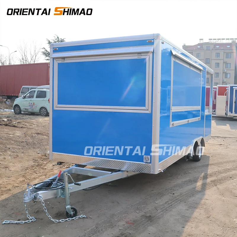 USA Outdoor Concession Foodtruck 14ft Food Truck Mobile Kitchen Food Trailer With Full Restaurant Kitchen Equipments
