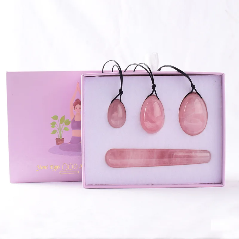 Wholesale Natural Gemstone Crystal Drilled Jade Yoni Eggs 4pcs Set for Vaginal Kegel Exercise