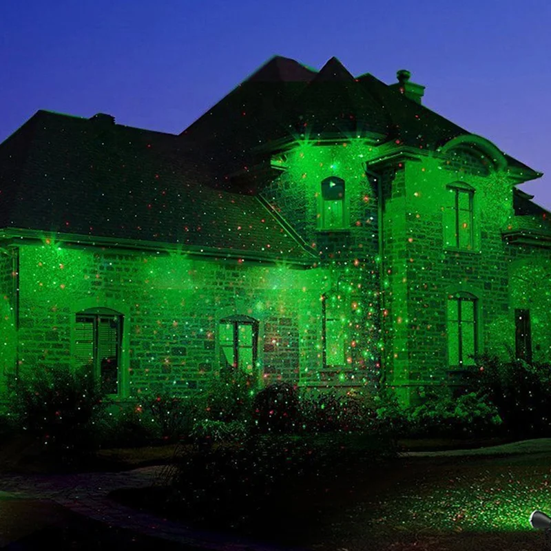 Motion Red Green Star Laser Projection Light with Night Sensor and Built-in Timer for Home Parties
