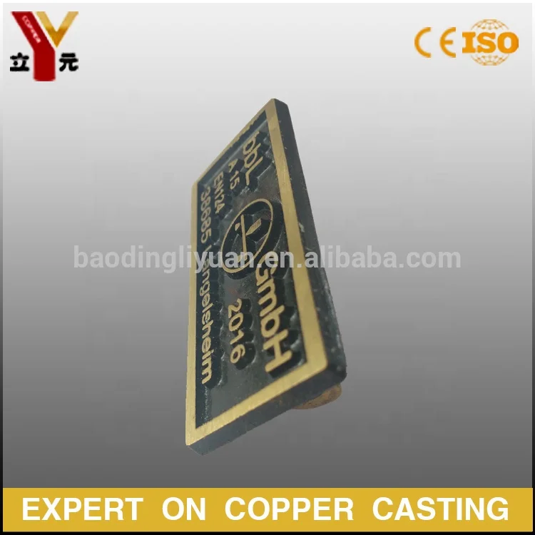 Casted Brass/Bronze Equipments Brand Plaque / Name Plate