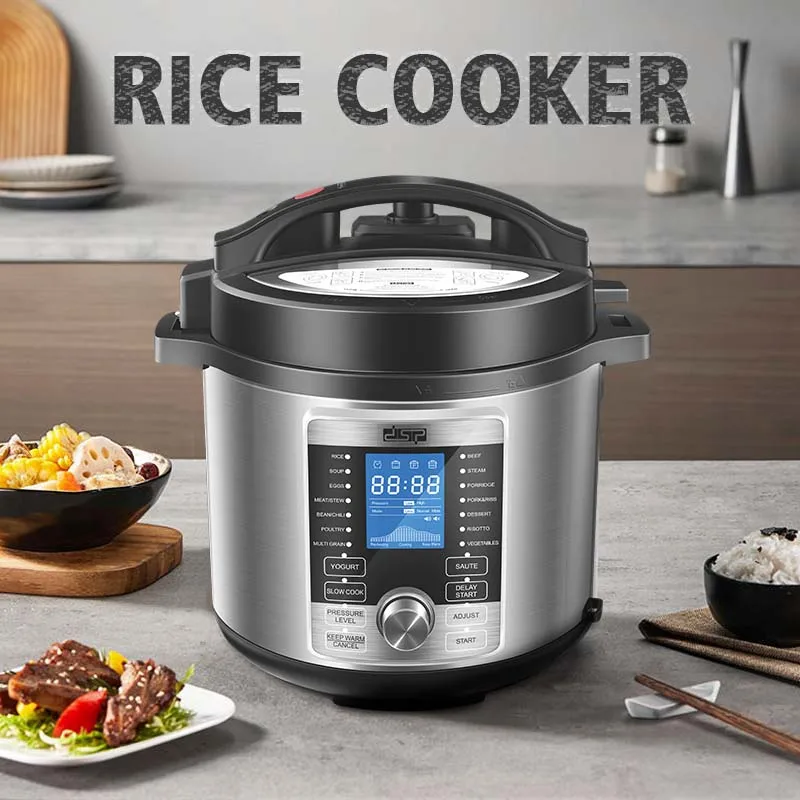 DSP Multifunction Commercial Cooker 6L Cooking Utensils LED Display Stainless Steel Inner Pot Electric Pressure Cookers