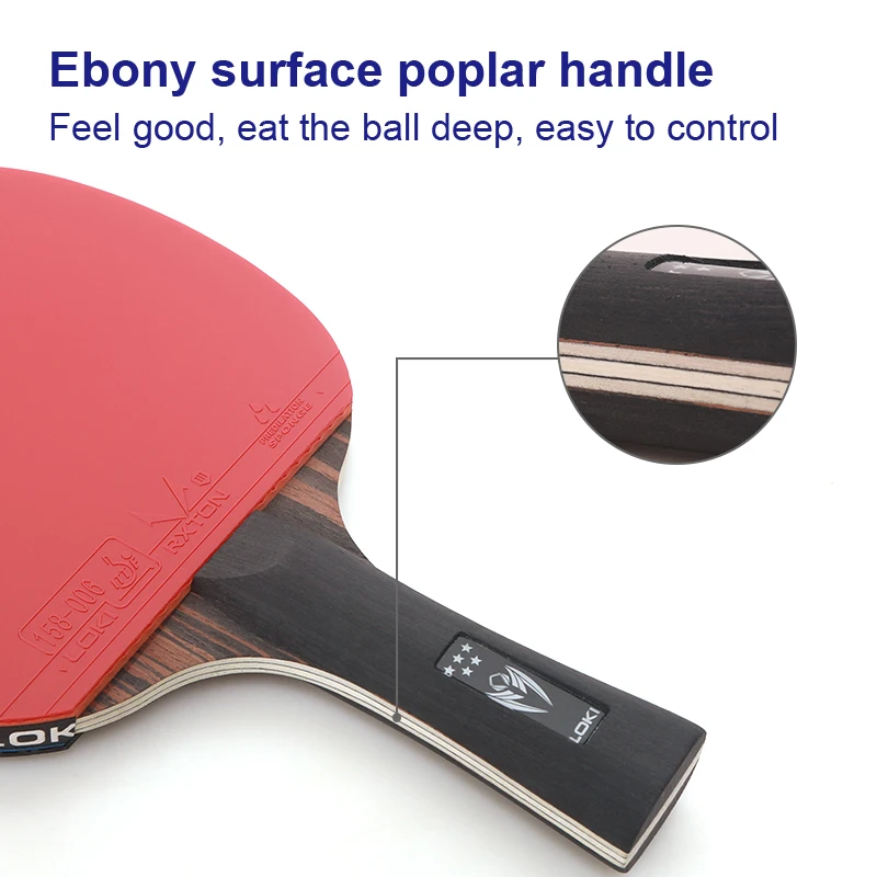 LOKI Ping Pong K5 star Pro Carbon Performance Level Table Tennis Racket with Carbon Technology