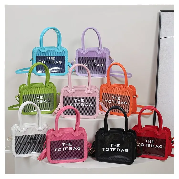 Wholesale New 2022 Custom Rhinestone Bubble Slides Green Black EVA Slippers and Fashion The Tote Bag Purse Set for Women